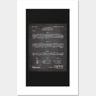 Engineering Patent - Engineers Slide Rule Art - Black Chalkboard Posters and Art